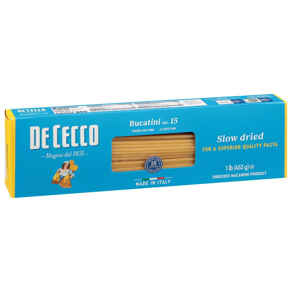 slide 6 of 6, De Cecco Slow Dried No. 15 Bucatini 1 lb, 1 lb
