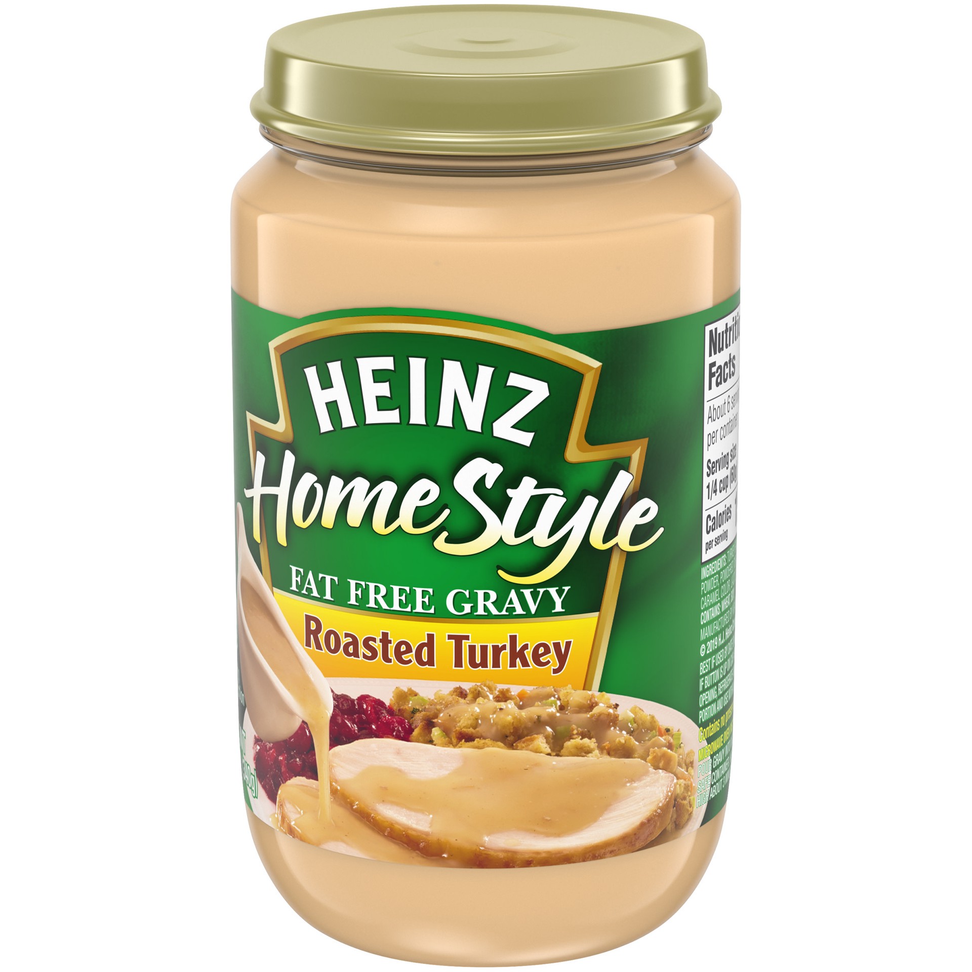 slide 4 of 5, Heinz HomeStyle Roasted Turkey Fat Free Gravy, 12 oz Jar, 12 oz