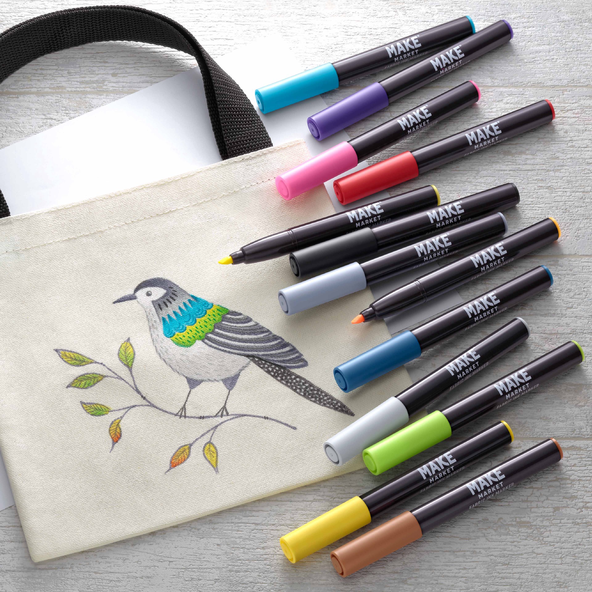 slide 3 of 4, Chisel Tip Fabric Ink Markers By Make Market, chisel