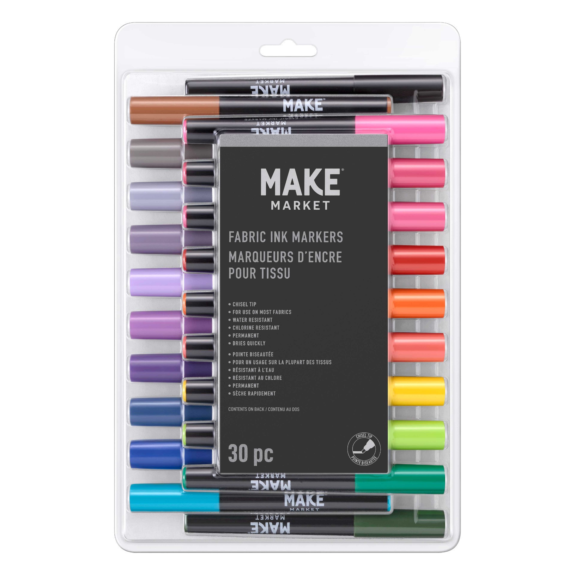 slide 4 of 4, Chisel Tip Fabric Ink Markers By Make Market, chisel