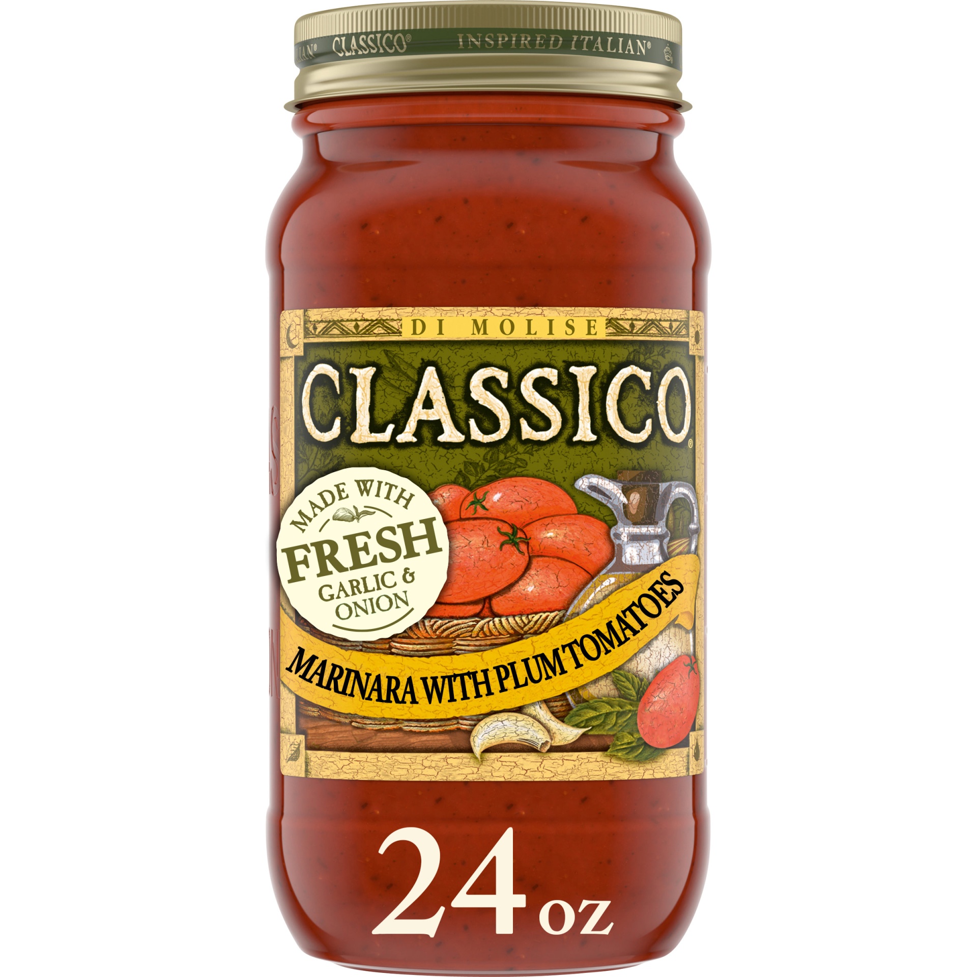 slide 1 of 1, Classico Marinara Pasta Sauce with Plum Tomatoes & Olive Oil Jar, 24 oz