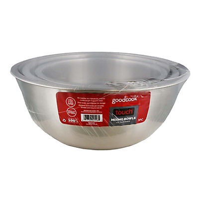 slide 1 of 1, Good Cook Touch Stainless Steel Bowl Set, 3 ct