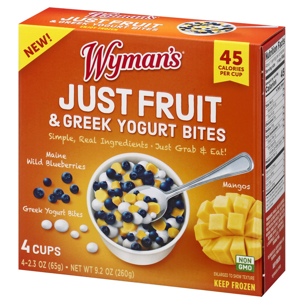 slide 3 of 9, Wyman's Maine Wild Blueberries, Mangos Just Fruit & Greek Yogurt Bites 4 ea, 4 ct