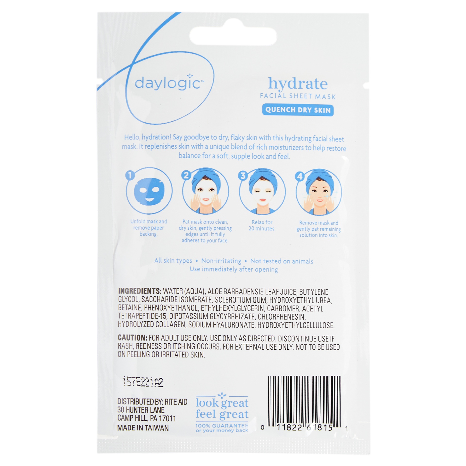 slide 2 of 2, Daylogic Hydrate Facial Sheet Mask Hydrating, 1 ct