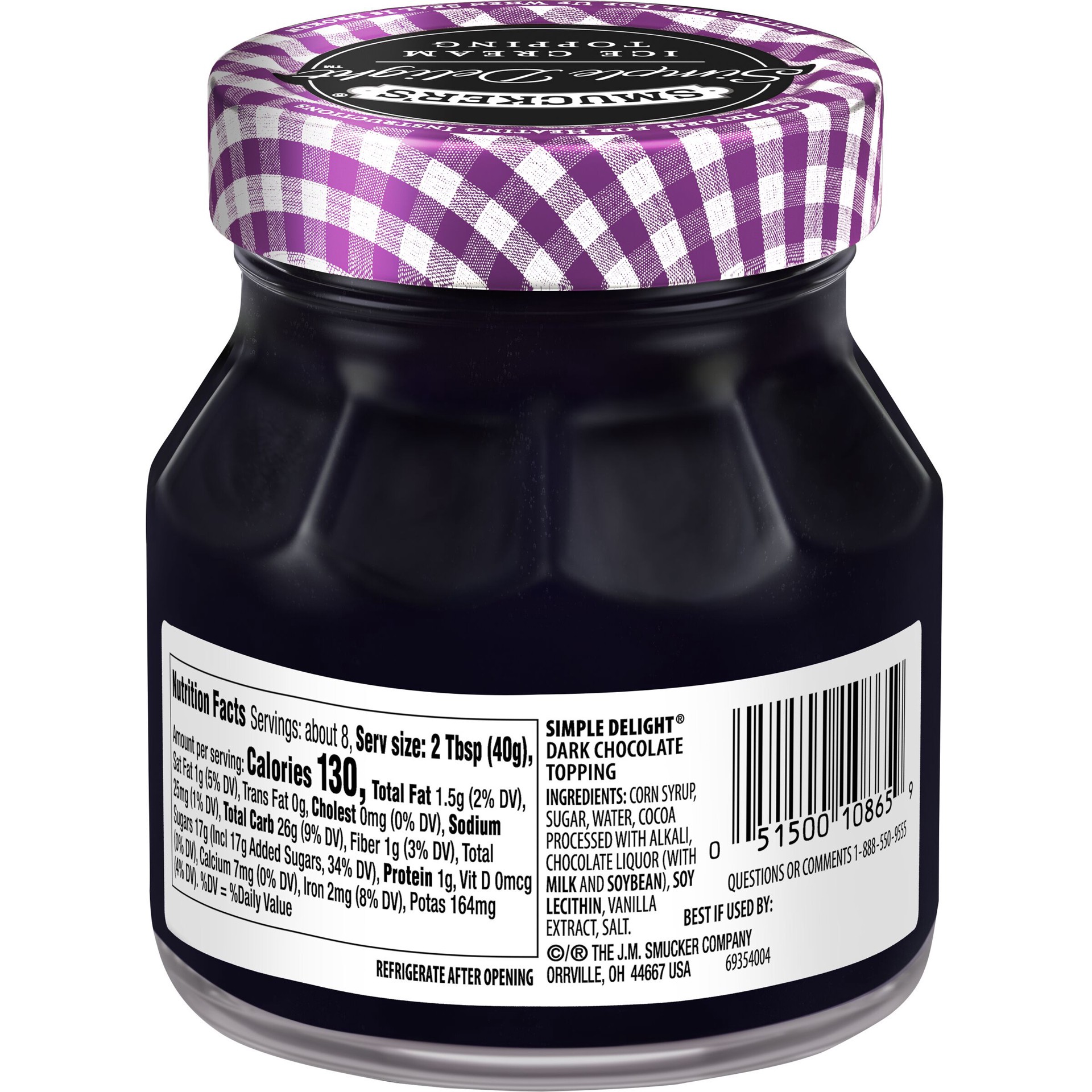 slide 3 of 4, Smucker's Simple Delight Dark Chocolate Topping, 11.5 Ounces, 11.5 oz