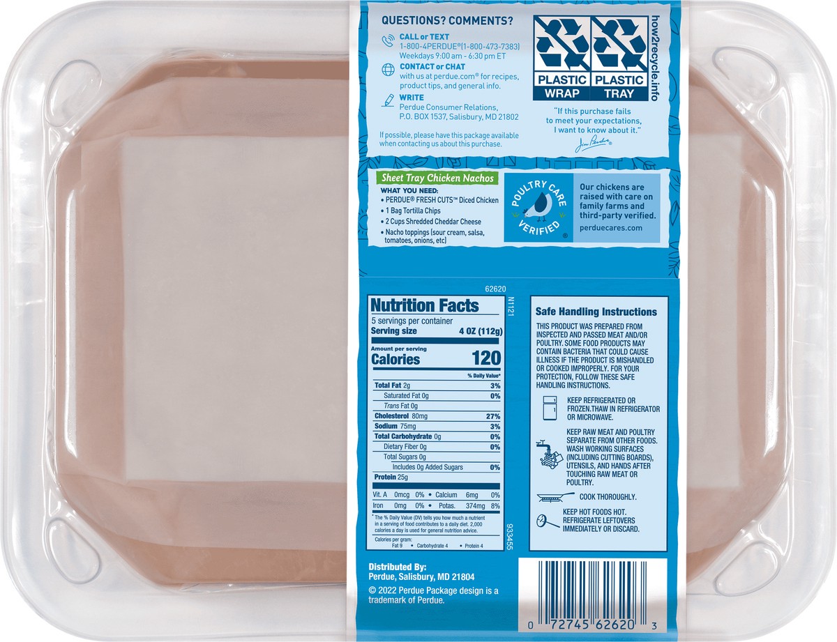 slide 3 of 4, PERDUE FRESH CUTS Diced Boneless Skinless Chicken Breast, 1.25 lb, 1.25 lb