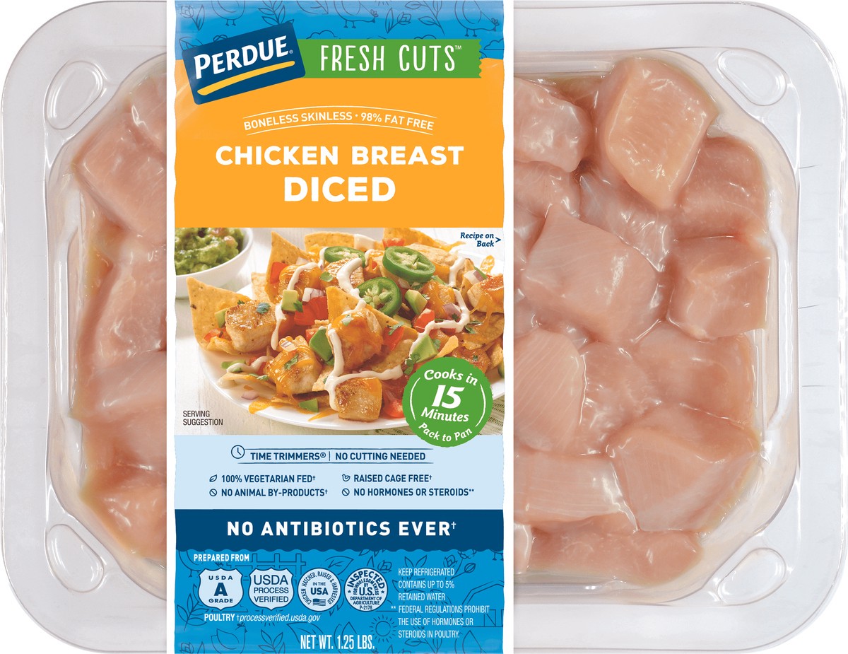 slide 2 of 4, PERDUE FRESH CUTS Diced Boneless Skinless Chicken Breast, 1.25 lb, 1.25 lb