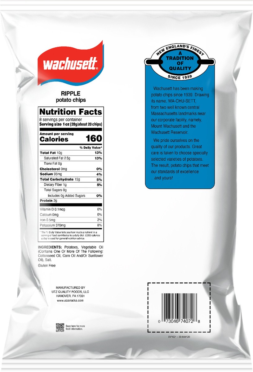slide 10 of 11, Wachusett Ripple Potato Chip - 8 OZ, 8 oz