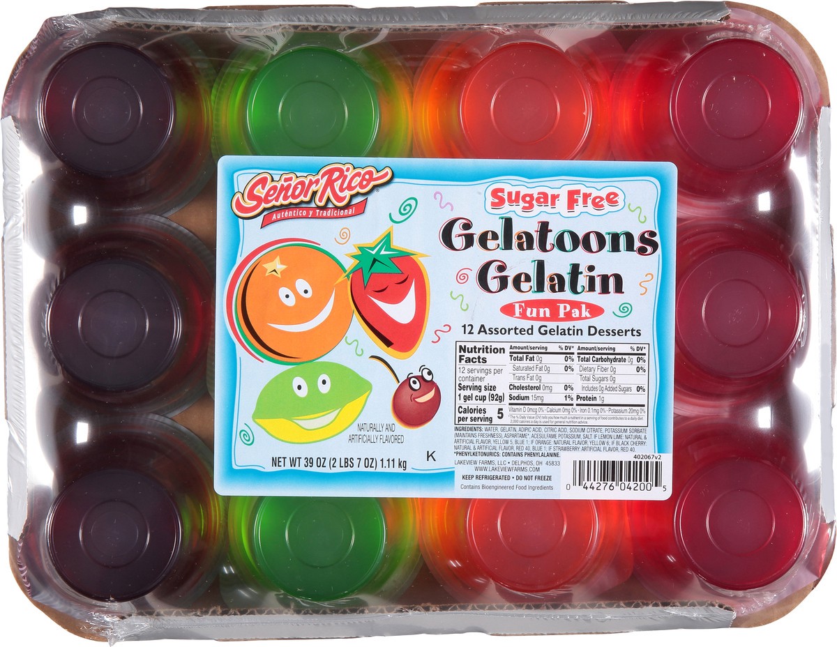 slide 2 of 13, Senor Rico Sugar Free Gelatoons Gelatin Fun Pak, 12 ct