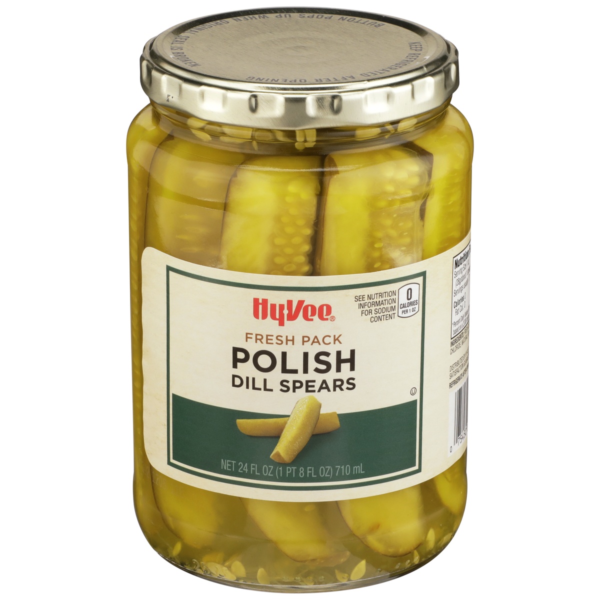 slide 1 of 1, Hy-vee Polish Dill Spears, 24 fl oz