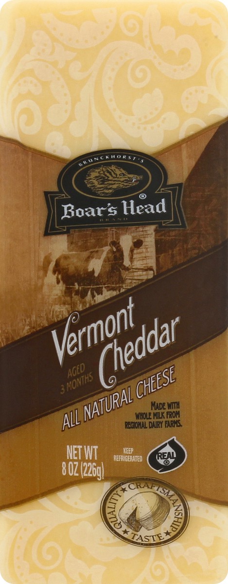 slide 6 of 9, Boar's Head White Vermont Cheddar Cheese, 8 oz