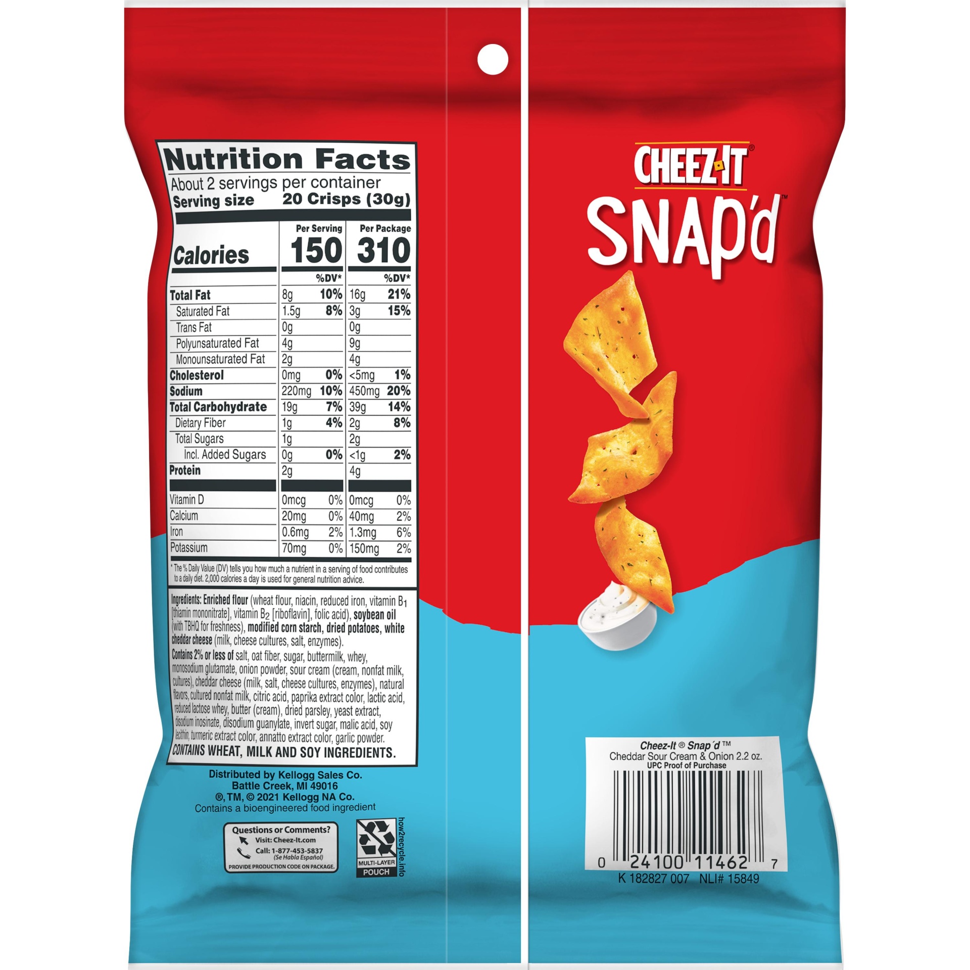 CheezIt Cheese Cracker Chips, Thin Crisps, Lunch Snacks, Cheddar Sour