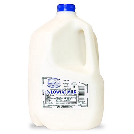 slide 1 of 1, Monument Farms Dairy Milk 1% Fat 128 Oz - 128 FZ, 128 fl oz