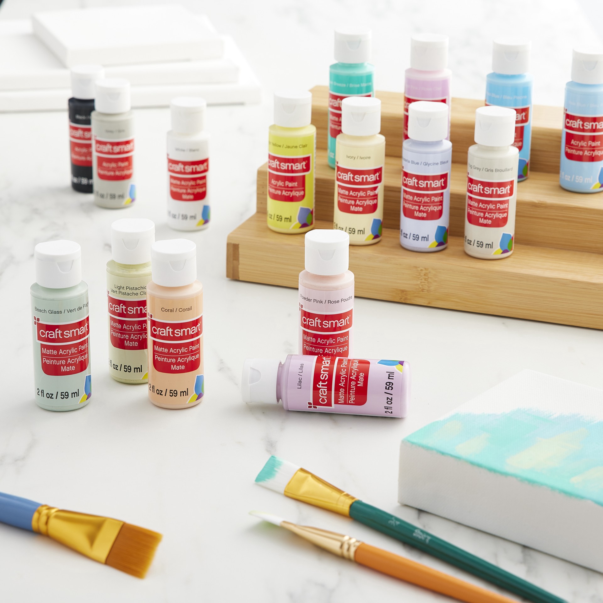 slide 2 of 5, 16 Color Satin Acrylic Paint Value Pack By Craft Smart, 2 fl oz