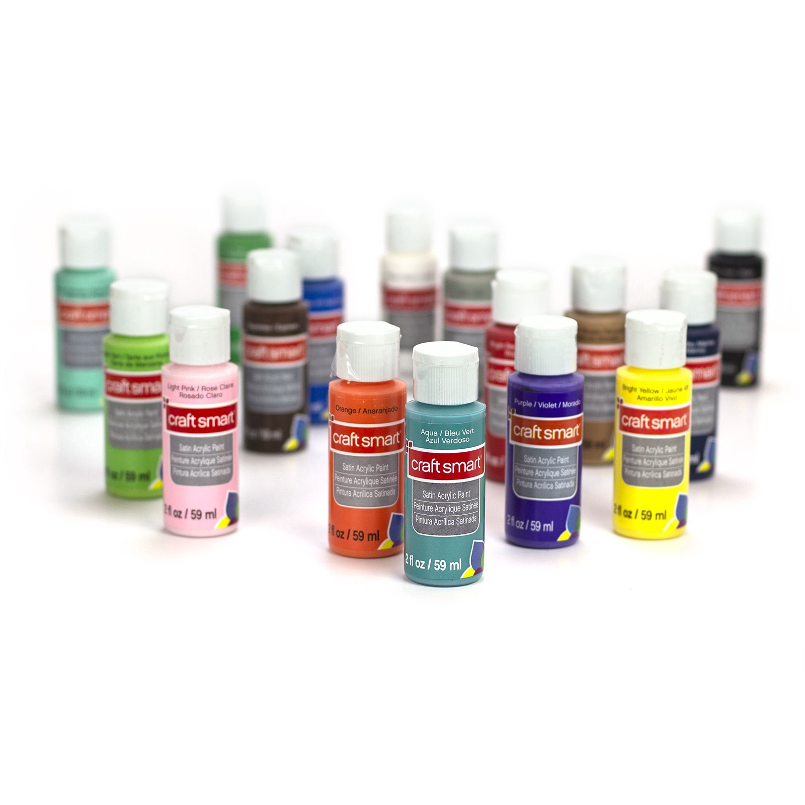 slide 5 of 5, 16 Color Satin Acrylic Paint Value Pack By Craft Smart, 2 fl oz