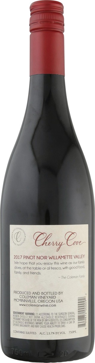 slide 4 of 11, Cherry Cove Willamette Valley Oregon Pinot Noir 750 ml Bottle, 