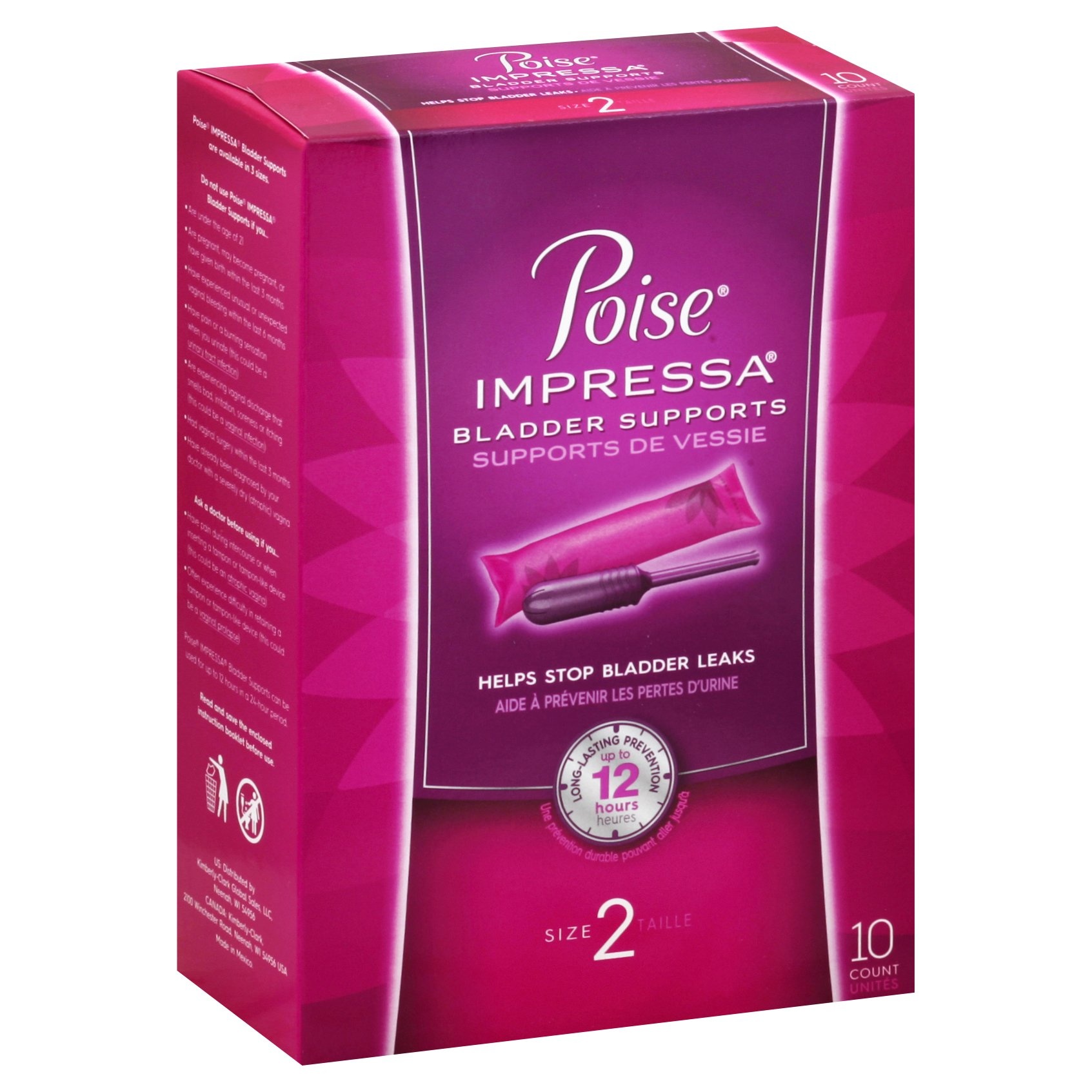 slide 1 of 3, Poise Impressa Incontinence Bladder Supports For Bladder Control, 10 ct