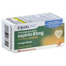 slide 1 of 1, Equaline Low Strength Adult Aspirin, 36 ct