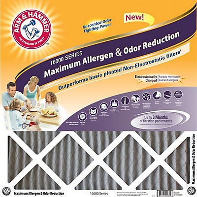 slide 1 of 1, ARM & HAMMER Arm Hammer Max Odor Home Air Filter, 14 in x 30 in x 1 in