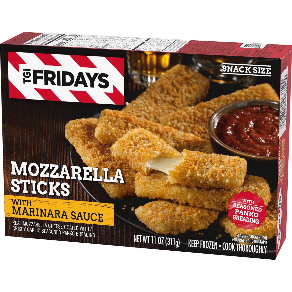 slide 8 of 9, T.G.I. Fridays TGI Fridays Mozzarella Sticks Frozen Snacks with Marinara Sauce, 11 oz Box, 11 oz