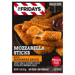 T.G.I. Friday's TGI Fridays Mozzarella Sticks Frozen Snacks with Marinara Sauce, 11 oz Box