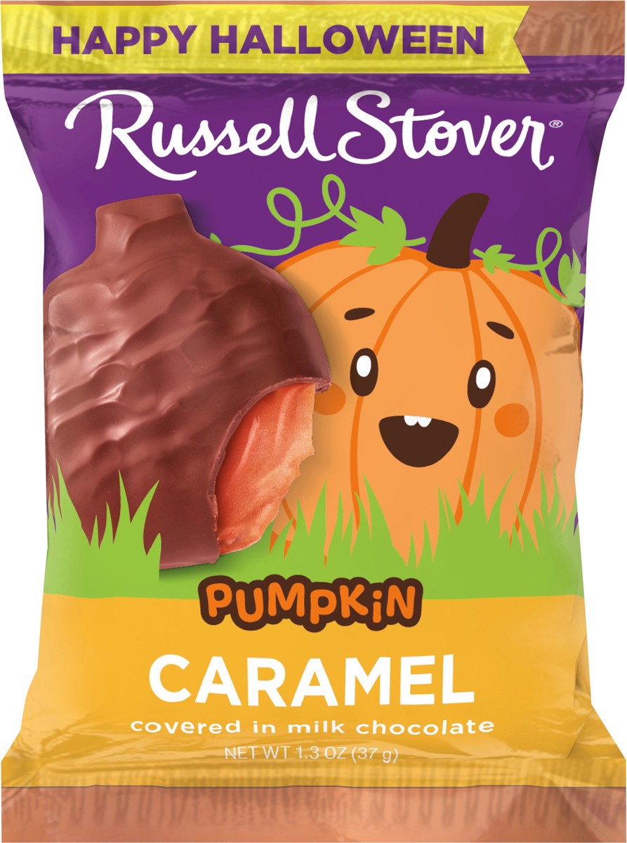 slide 7 of 8, RUSSELL STOVER Halloween Milk Chocolate Caramel Candy Pumpkin, 1.3 oz., 1.3 oz