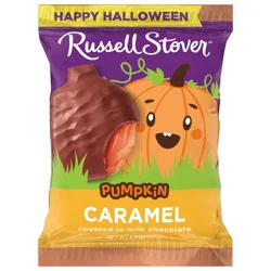 RUSSELL STOVER Halloween Milk Chocolate Caramel Candy Pumpkin, 1.3 oz.