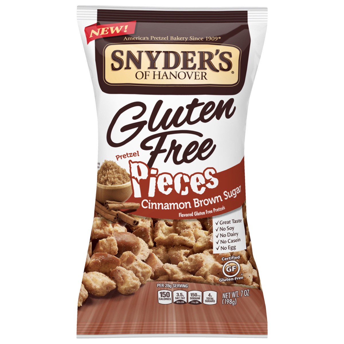 slide 1 of 7, Snyder's of Hanover Pretzel Pieces, Gluten Free, Cinnamon Brown Sugar, 7 oz