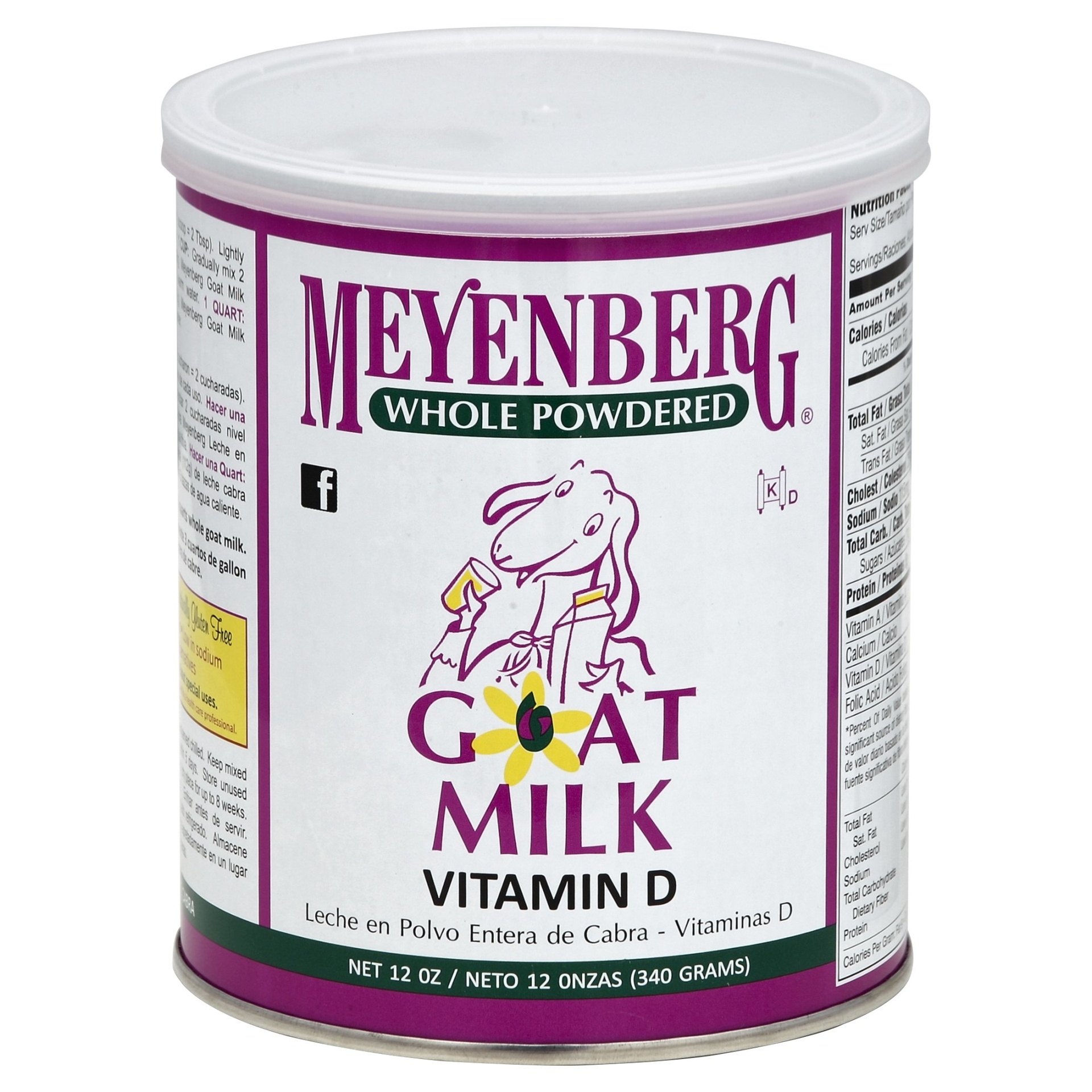 slide 1 of 9, Meyenberg Whole Powdered Goat Milk Vitamin D, 12 oz