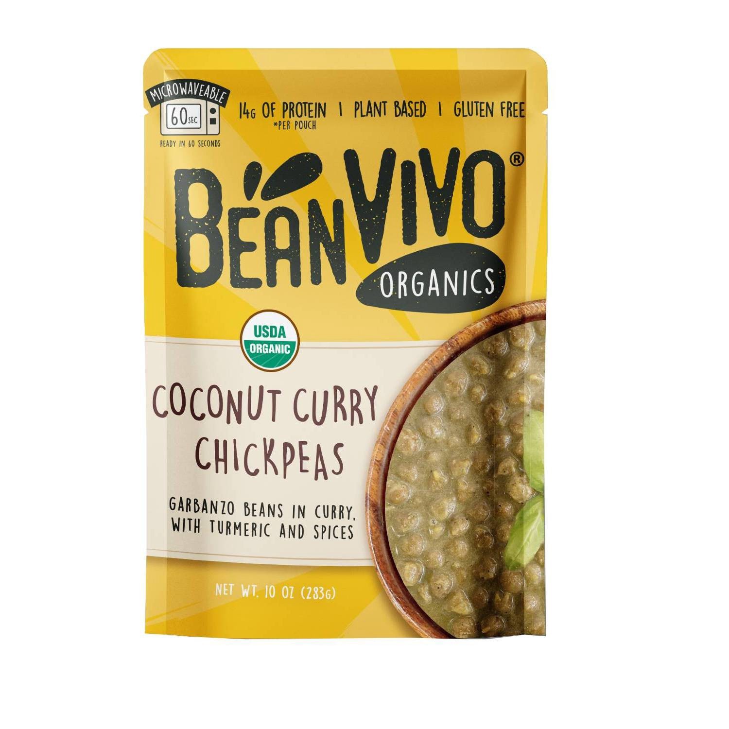 slide 1 of 9, BeanVivo Organics Coconut Curry Chickpeas 10 oz, 10 oz