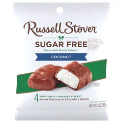 RUSSELL STOVER Sugar Free Coconut in Chocolate Candy, 2 oz. bag