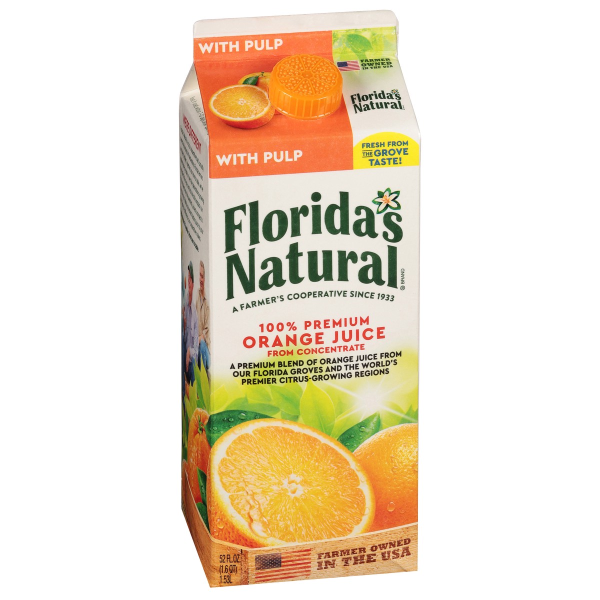 slide 2 of 9, Florida's Natural with Pulp 100% Premium Orange Juice 52 fl oz, 52 fl oz