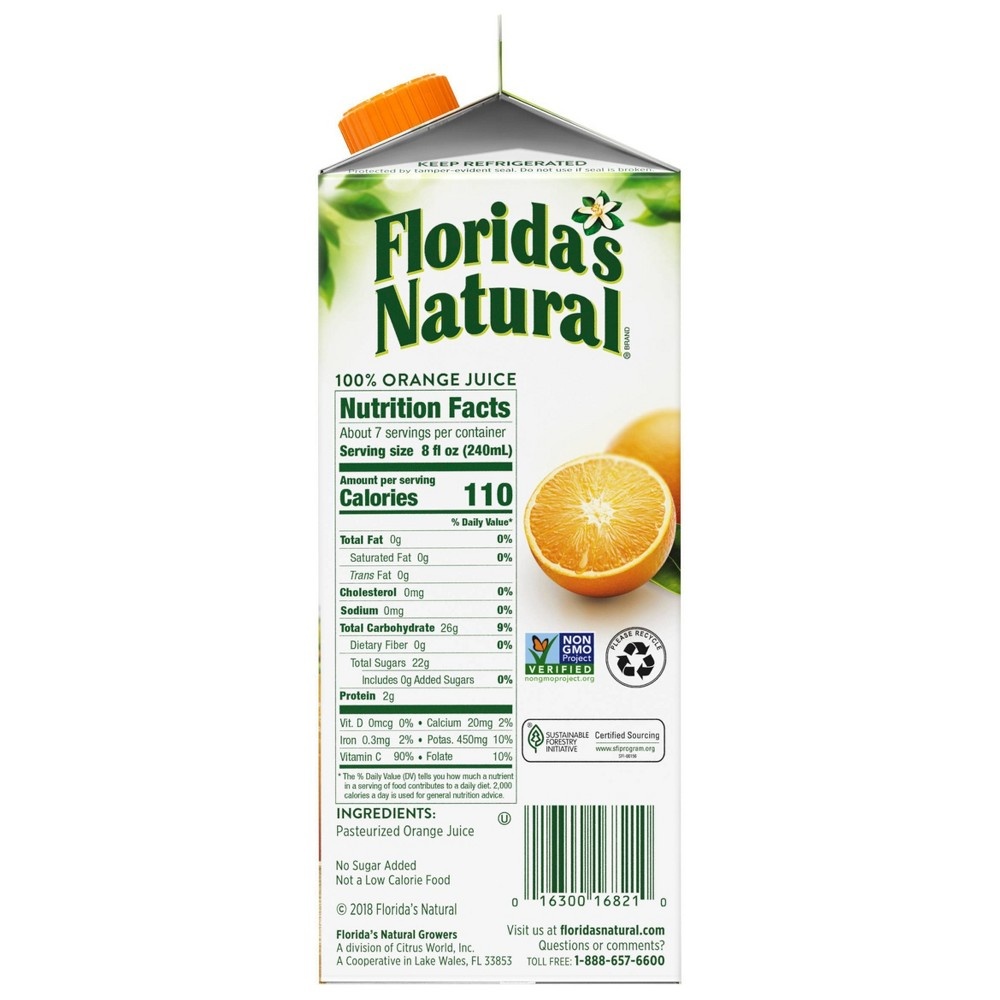 slide 2 of 2, Florida's Natural Some Pulp Orange Juice, 52 fl oz