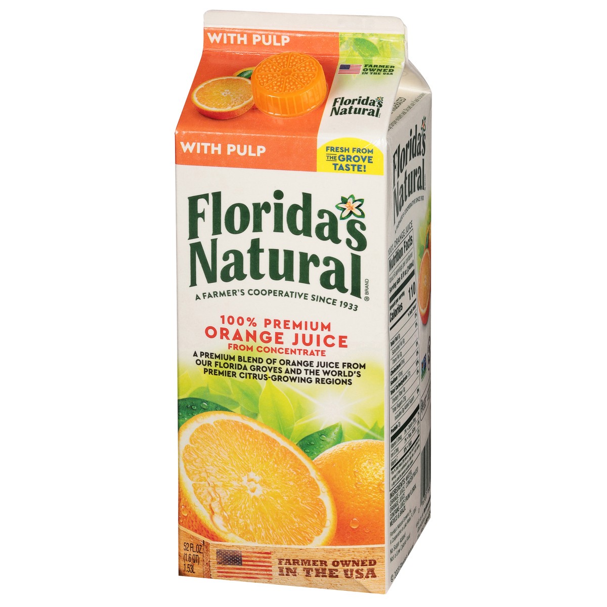 slide 8 of 9, Florida's Natural with Pulp 100% Premium Orange Juice 52 fl oz, 52 fl oz