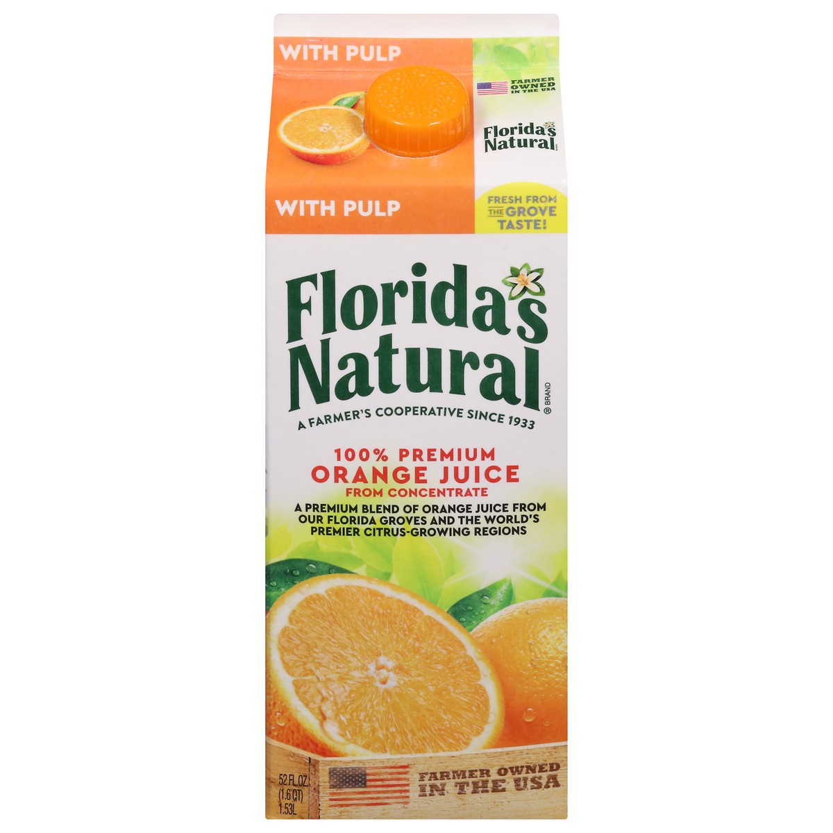slide 1 of 9, Florida's Natural with Pulp 100% Premium Orange Juice 52 fl oz, 52 fl oz