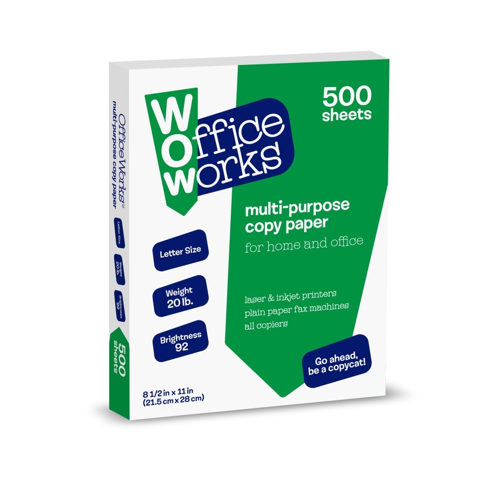 slide 1 of 1, Officeworks Copy Paper, 500 ct