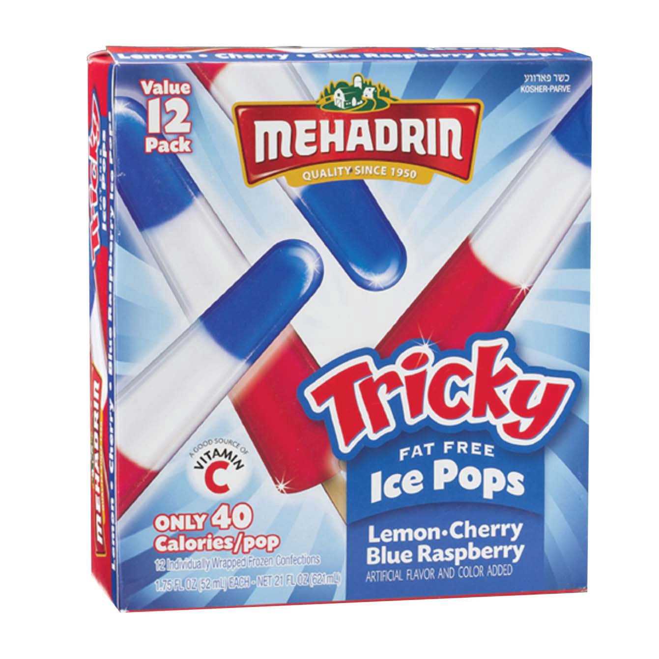 slide 1 of 1, Mehadrin Tricky Fat Free Ice Pops, 12 ct