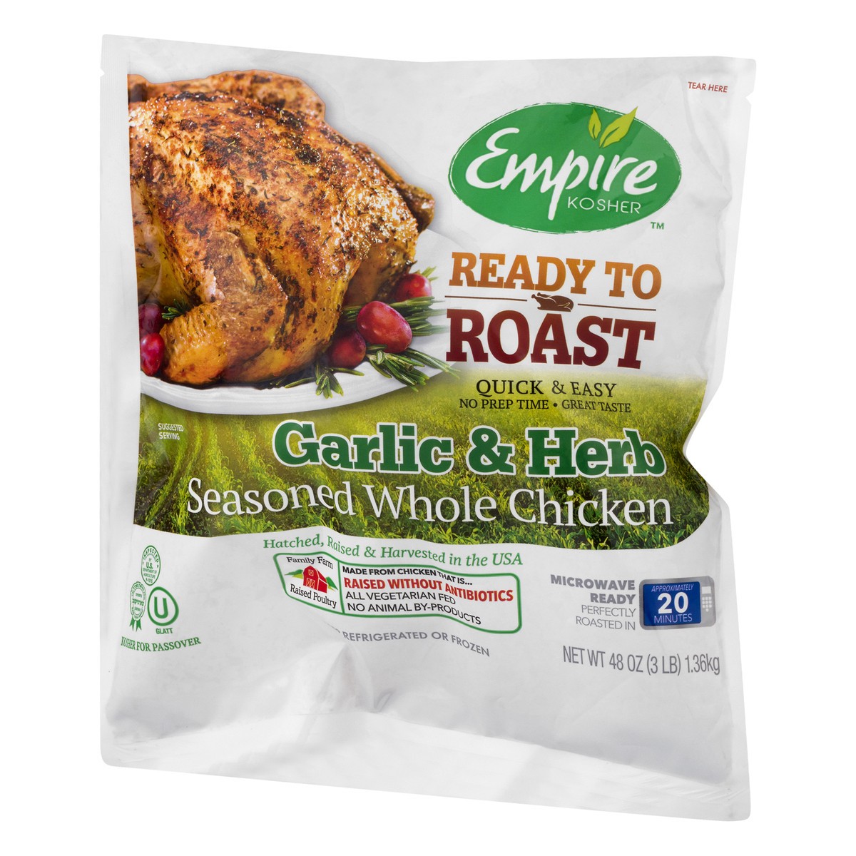 slide 6 of 10, Empire Ready to Roast Garlic & Herbs Whole Chicken, 48 oz