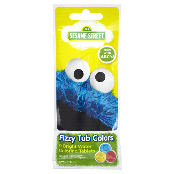 slide 1 of 2, Sesame Street Fizzy Tub Color Packet, 9 ct