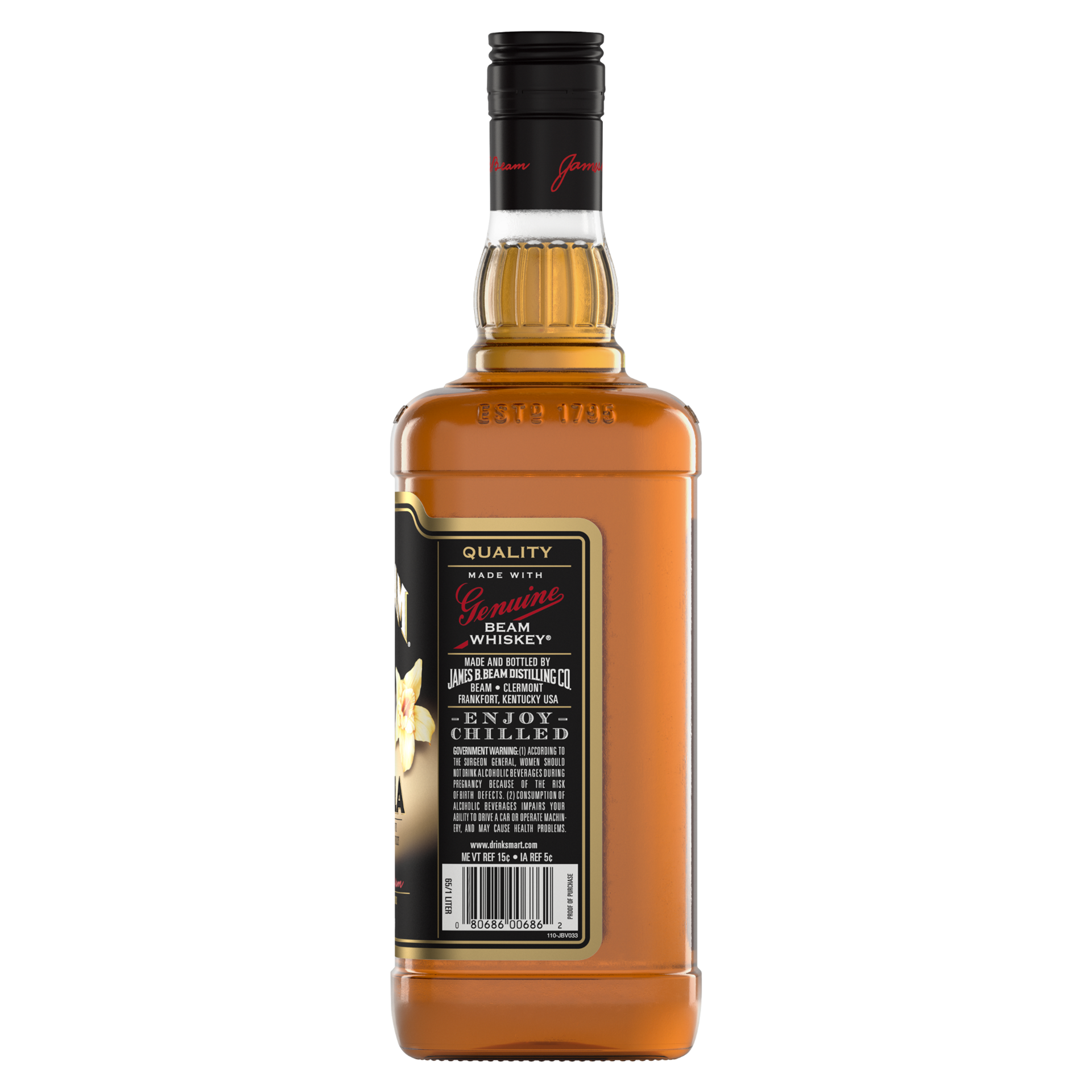 slide 3 of 4, Jim Beam Vanilla Liqueur with Kentucky Straight Bourbon Whiskey 1 L, 1 liter