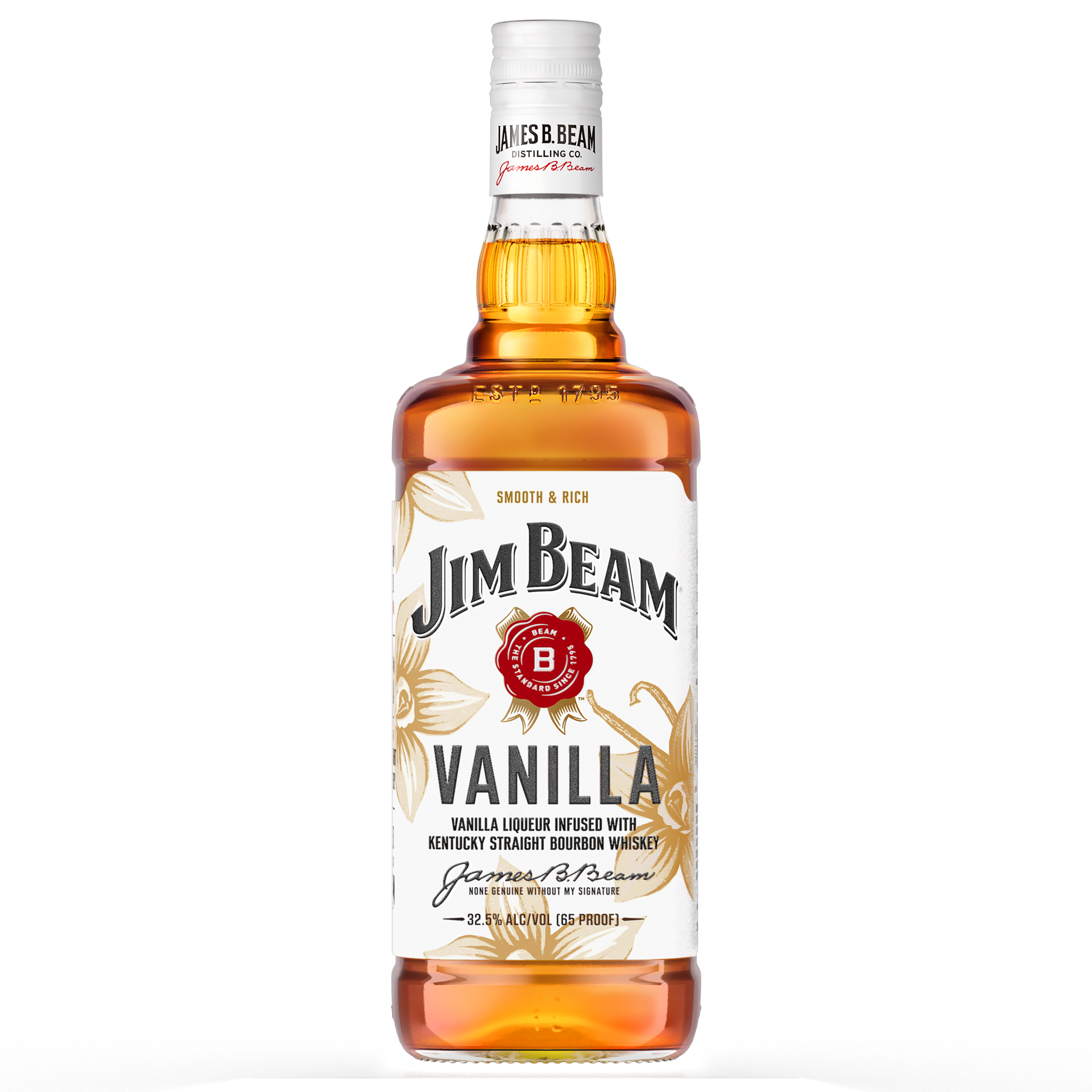 slide 1 of 4, Jim Beam Vanilla Liqueur with Kentucky Straight Bourbon Whiskey 1 L, 1 liter