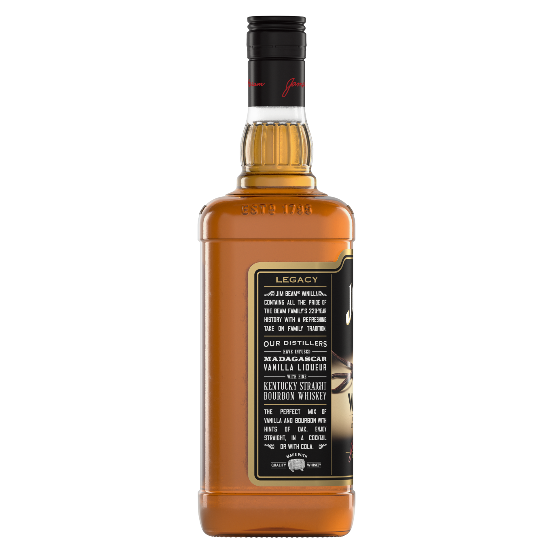 slide 2 of 4, Jim Beam Vanilla Liqueur with Kentucky Straight Bourbon Whiskey 1 L, 1 liter