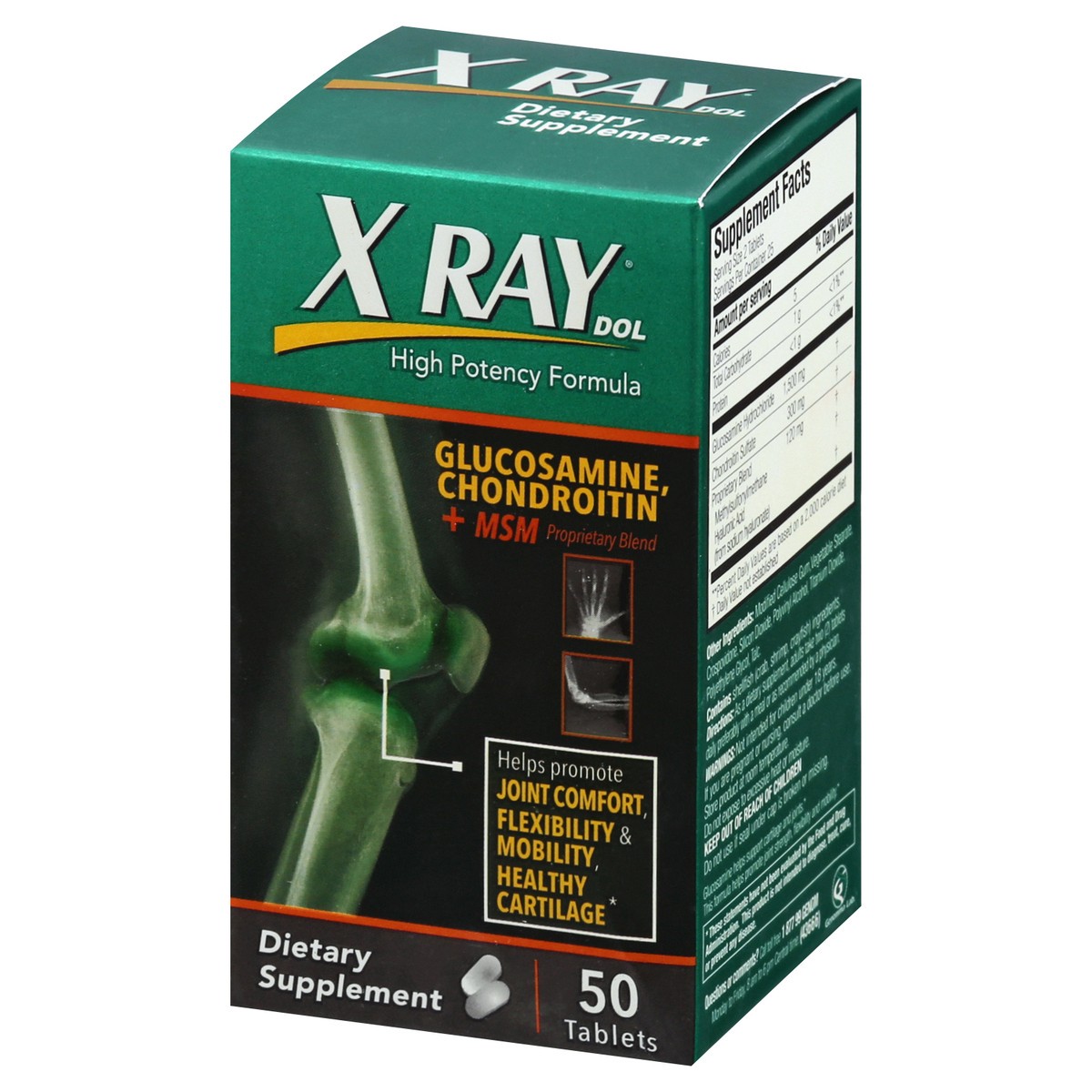 slide 2 of 13, X Ray DOL Tablets Glucosamine Chondroitin + MSM 50 ea, 50 ct