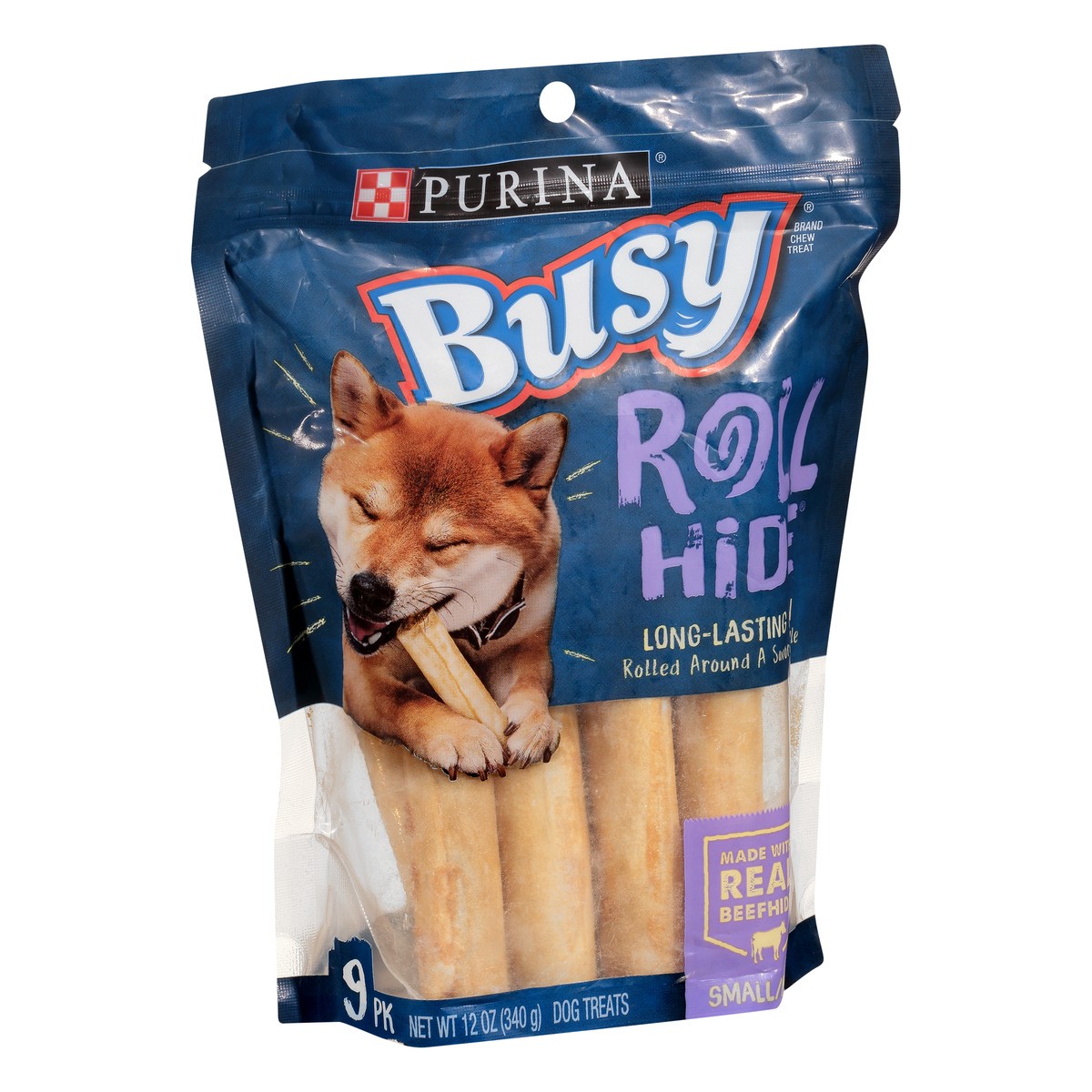 slide 5 of 9, Busy Purina Busy Rawhide Small/Medium Breed Dog Bones, Rollhide, 12 oz