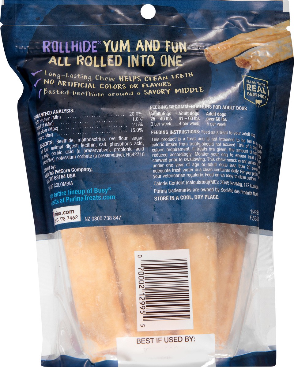 slide 4 of 9, Busy Purina Busy Rawhide Small/Medium Breed Dog Bones, Rollhide, 12 oz