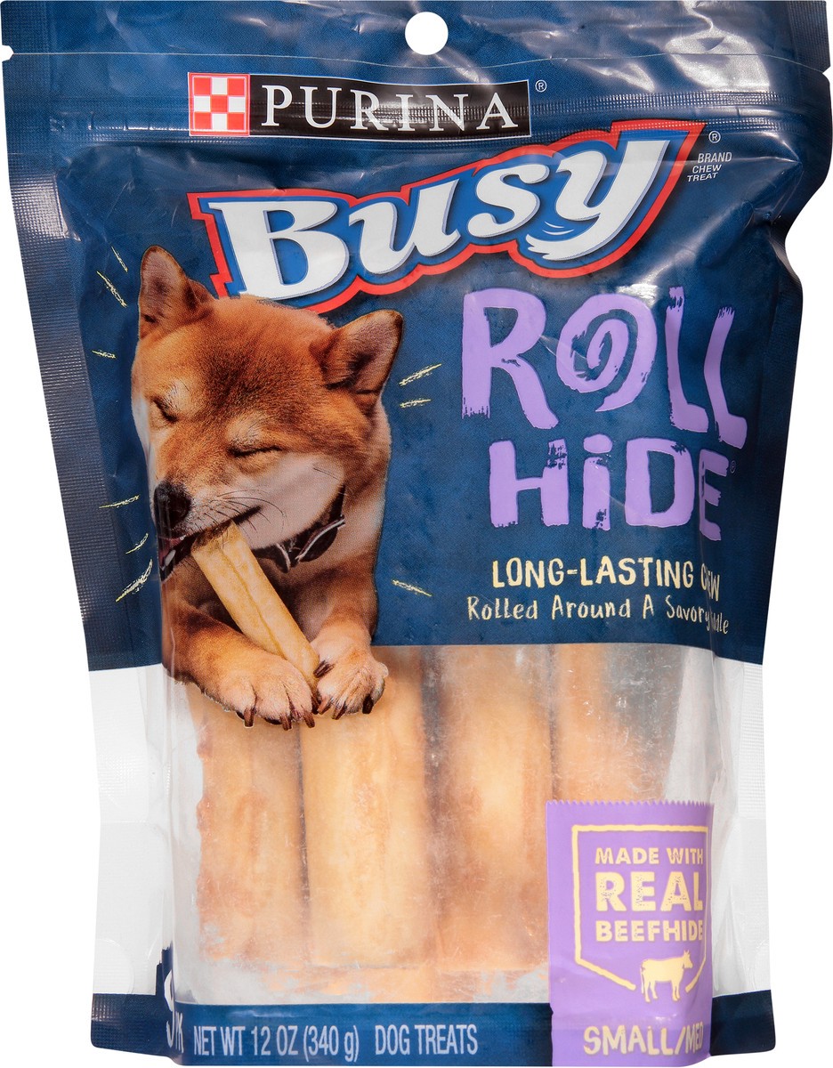 slide 3 of 9, Busy Purina Busy Rawhide Small/Medium Breed Dog Bones, Rollhide, 12 oz