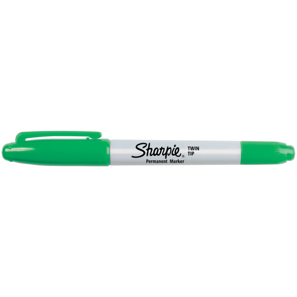 slide 1 of 1, Sharpie Twin-Tip Permanent Marker, Green, 1 ct