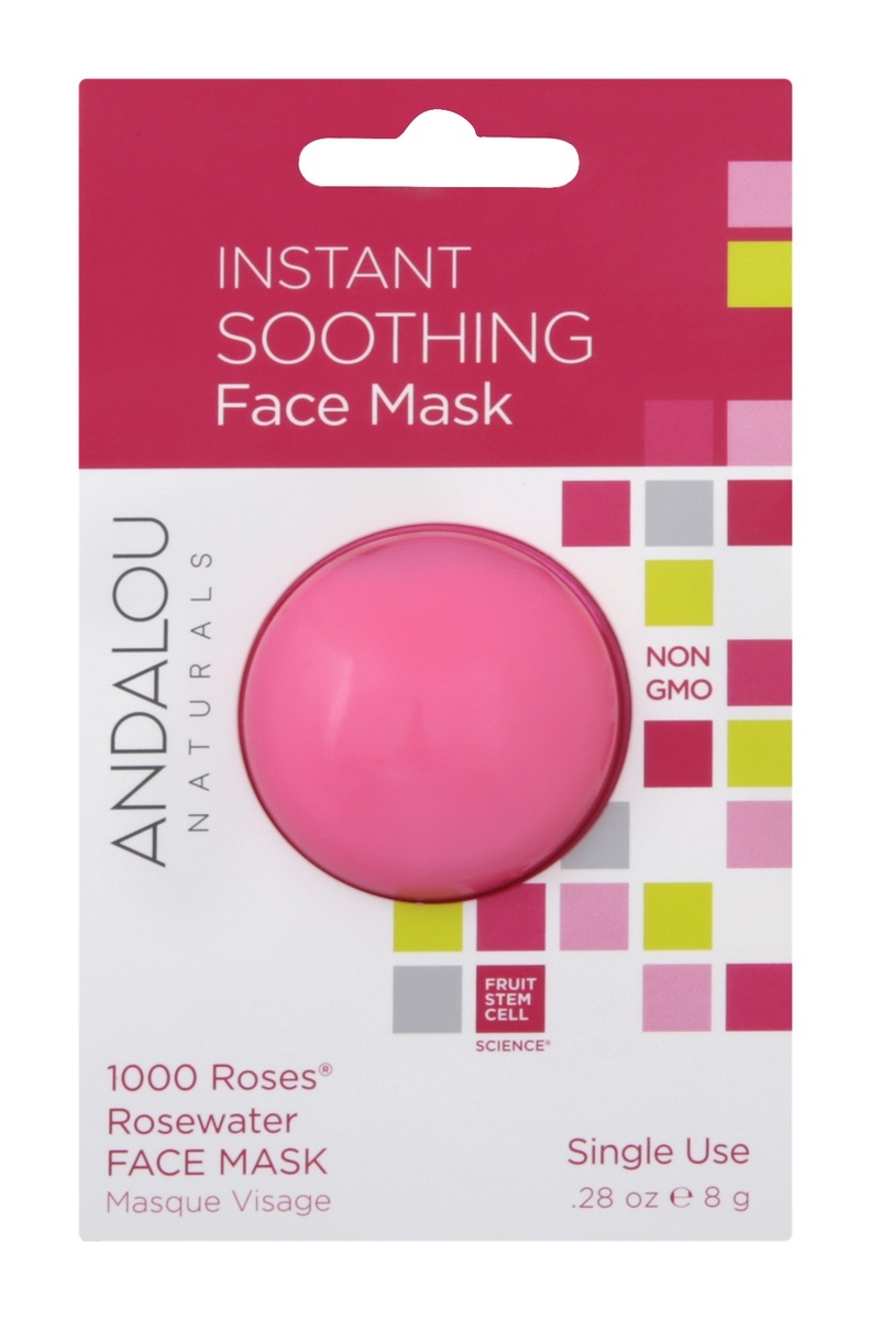 slide 1 of 7, Andalou Naturals Instant Soothing Face Mask, 0.28 oz