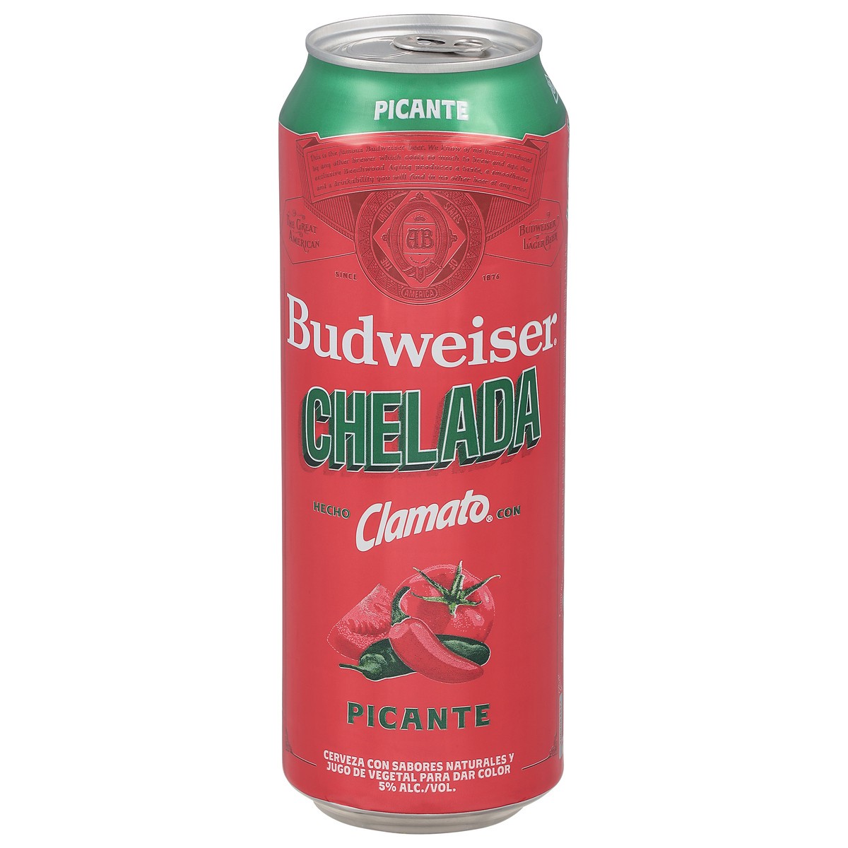 slide 1 of 4, Budweiser Chelada Lager Picante Beer 25 fl oz, 25 oz