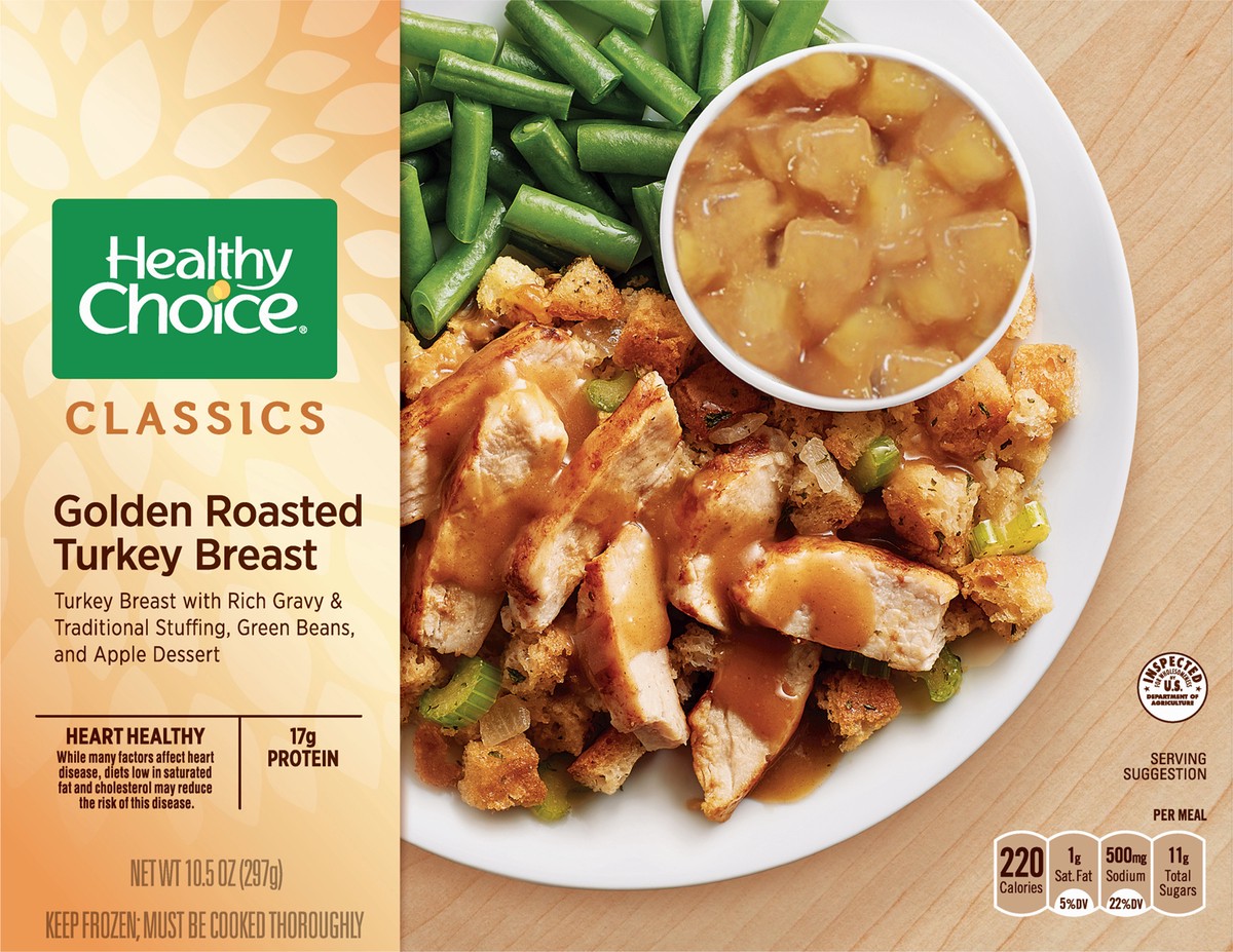 slide 3 of 9, Healthy Choice Classics Complete Meals Golden Roasted Turkey Breast Frozen Meal, 10.5 oz., 10.5 oz